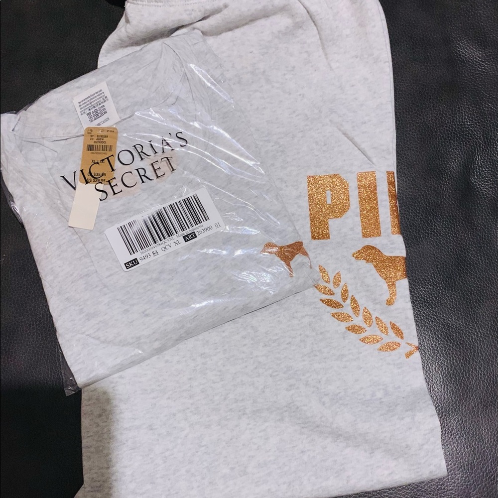Rose gold PINK Logo. Joggers and Tee
